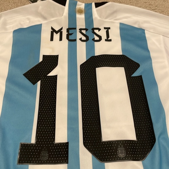 Adidas Argentina Messi 2022 World Cup jersey 3 stars men size L NWT - Picture 7 of 7